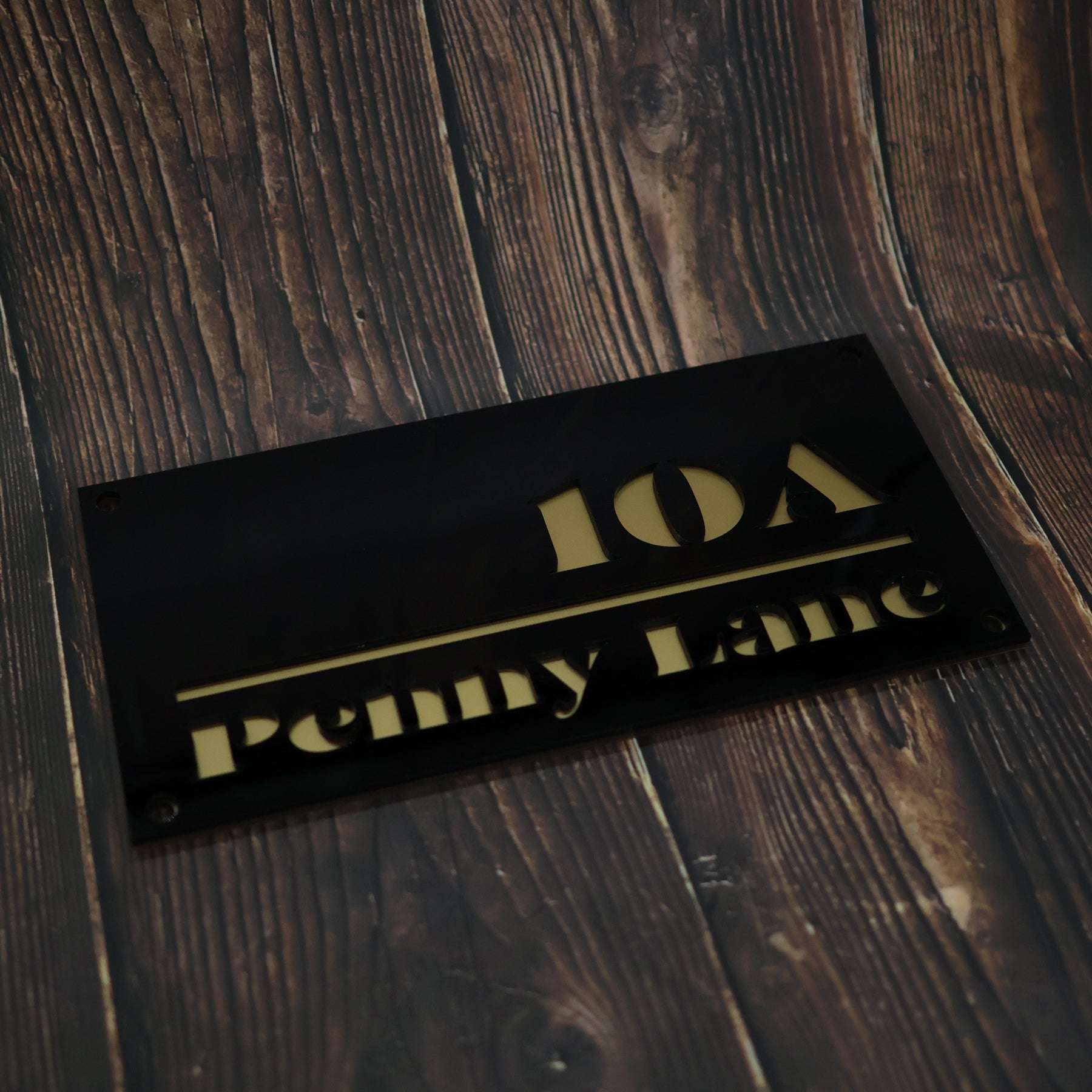 House Wall Sign/Name Plate-Precision Laser Cut Acrylic. Aligned Right