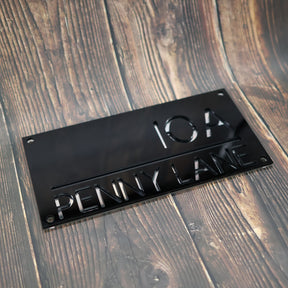 House Wall Sign/Name Plate-Precision Laser Cut Acrylic. Aligned Right