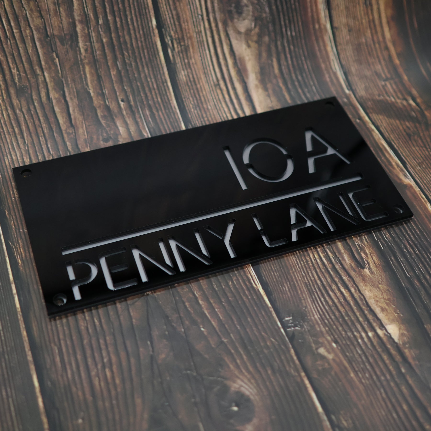 House Wall Sign/Name Plate-Precision Laser Cut Acrylic. Aligned Right