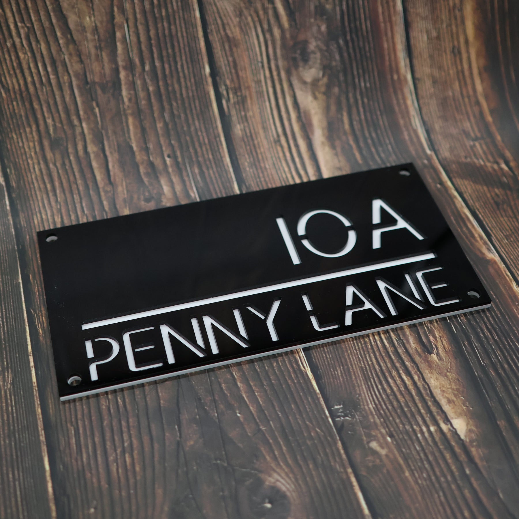 House Wall Sign/Name Plate-Precision Laser Cut Acrylic. Aligned Right