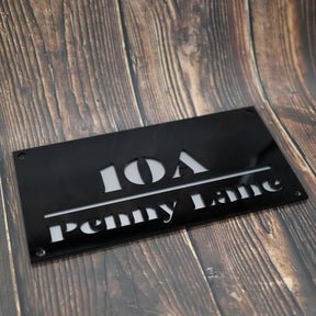 House Wall Sign/Name Plate-Precision Laser Cut Acrylic. Aligned Right