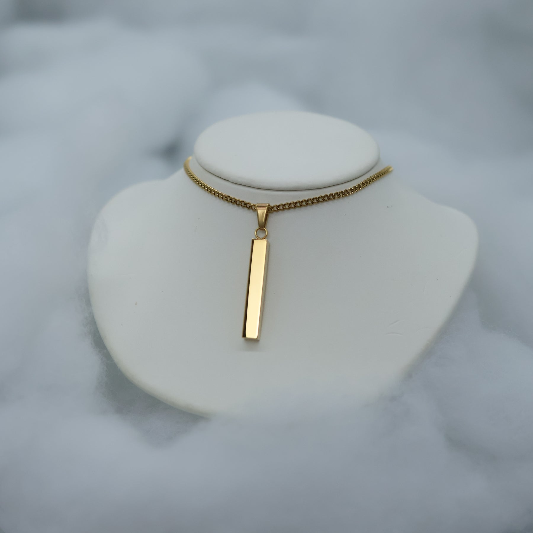 Plated Bar Necklace With Elegant Chain-Bulk Purchase- Laser Engraving-Limited Quantities