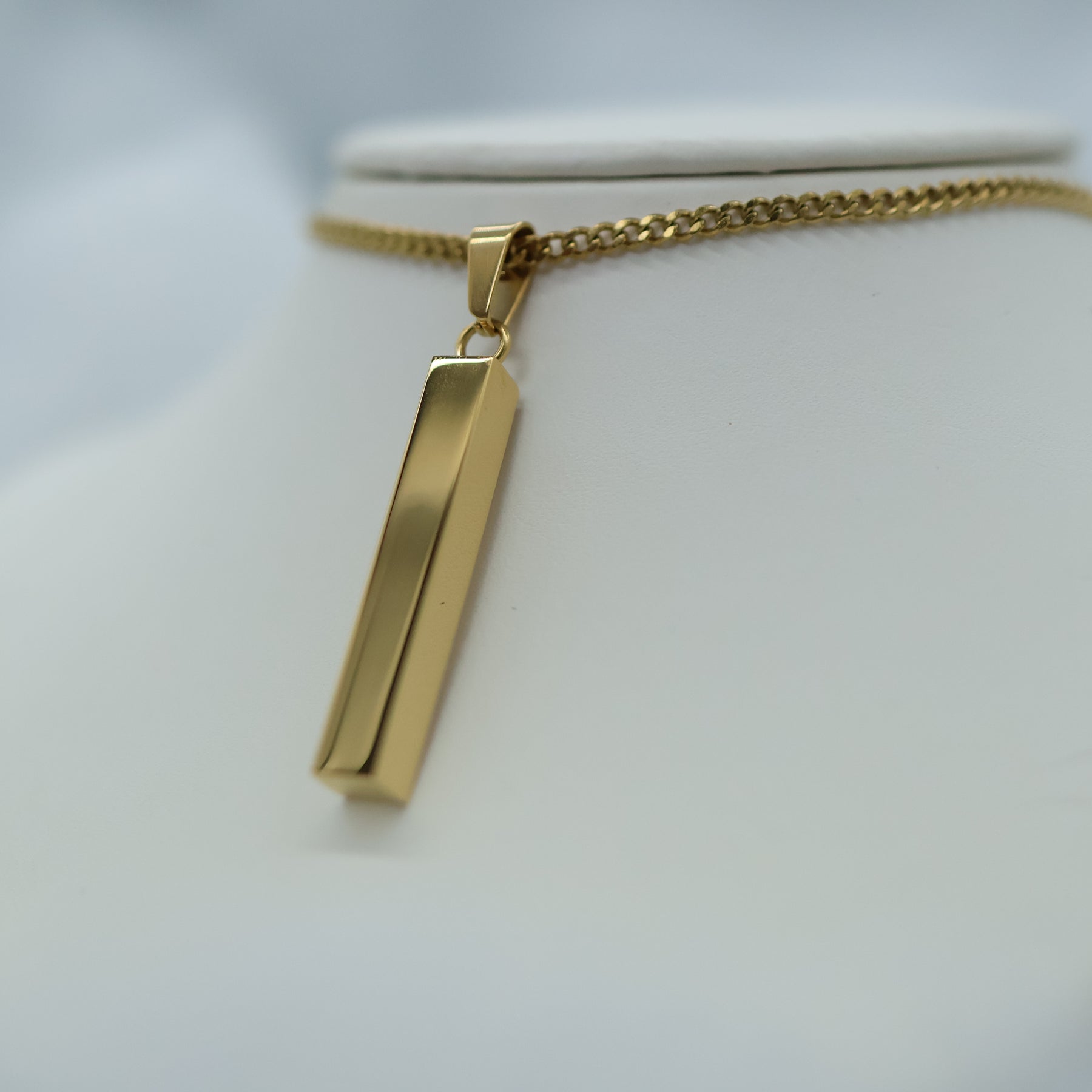 Plated Bar Necklace With Elegant Chain-Bulk Purchase- Laser Engraving-Limited Quantities