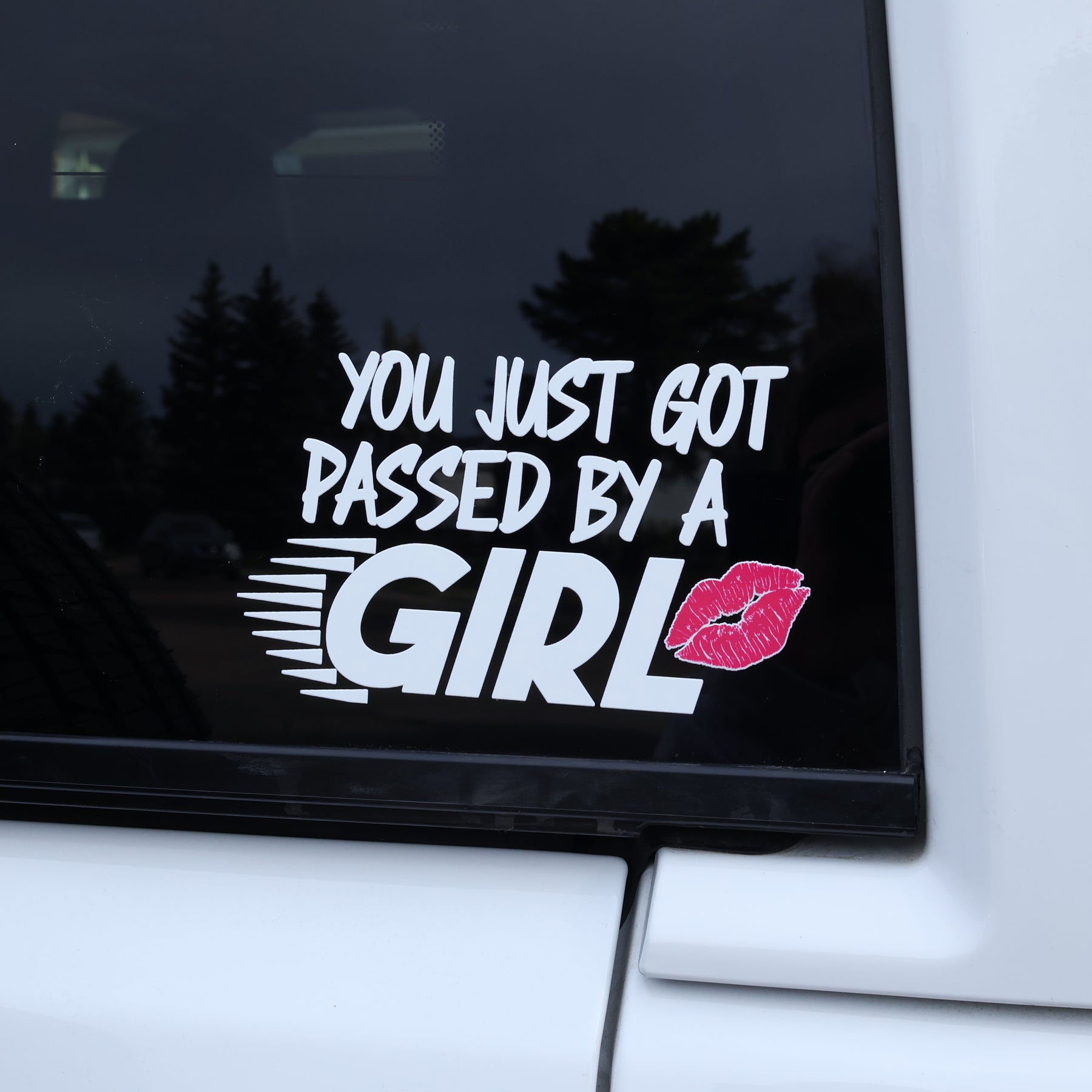 YOU JUST GOT PASSED BY A GIRL UV DECAL 6"X4" Free Shipping by Canada Post