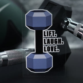 Lift. Laugh. Love  Gym Lovers UV decal for hard surfaces 5"x3" two per pack "Free Shipping"