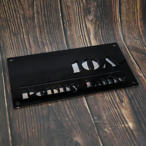 House Wall Sign/Name Plate-Precision Laser Cut Acrylic. Aligned Right