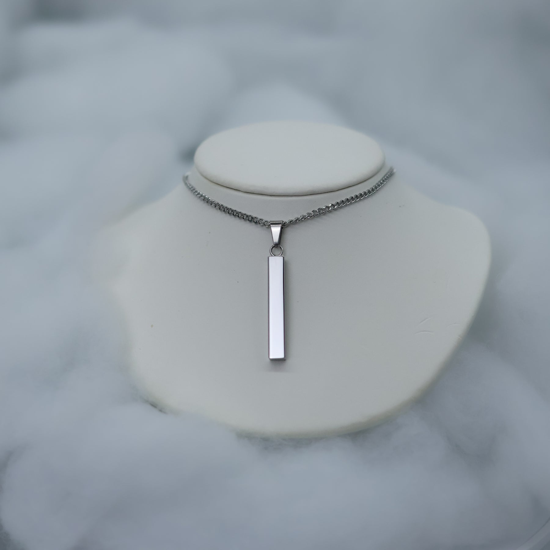 Plated Bar Necklace With Elegant Chain-Bulk Purchase- Laser Engraving-Limited Quantities