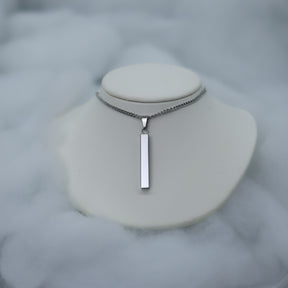 Plated Bar Necklace With Elegant Chain-Bulk Purchase- Laser Engraving-Limited Quantities