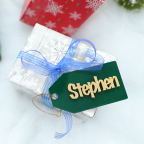 Personalized Christmas Acrylic Gift Tag Made To Order 4" x 2.1" Buy 2 get one free and free shipping